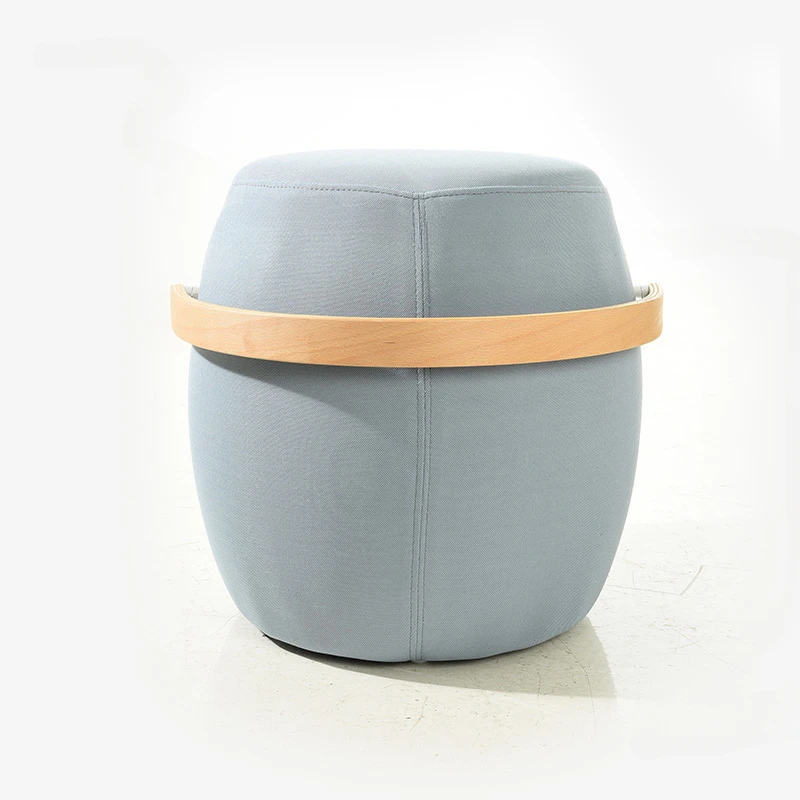 Fabric Small Apartment Round Stools Hallway Porch Low Footstool Simple Living Room Sofa Shoe Changing Stool Hotel Cafe