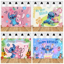 Cartoon Lilo & Stitch Background Children's Birthday Party Photography Decoration Boy Girls Birthday Shower Cartoon Background