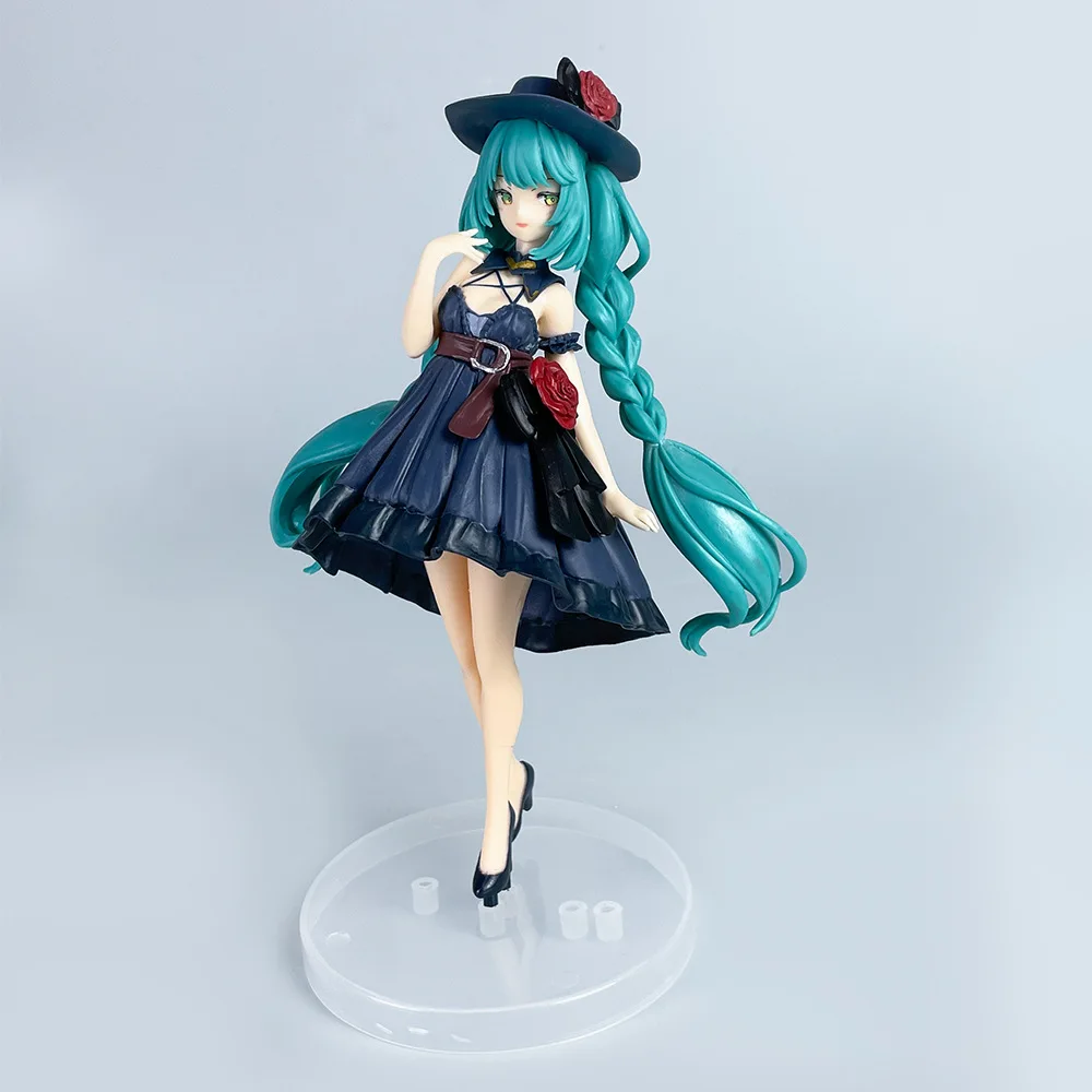 

New version Hatsune Miku black dress doll-like anime figurine as a family holiday gift for kids