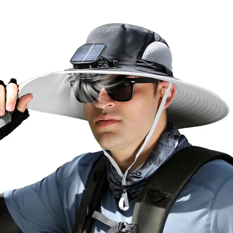 

Sun Hat With Solar Fan Upf50 Cooling Personal Fan Fishing Hat USB Rechargeable Sun Hat For Fishing Gardening Mountaineering