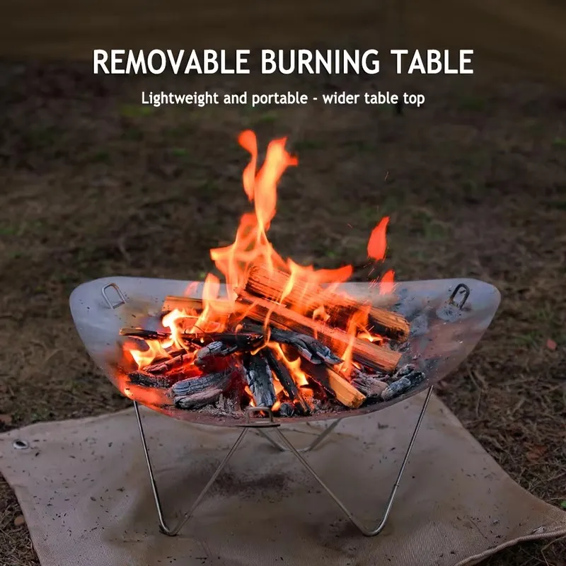 Portable Stainless Steel Wood Stove with Removable Parts and Carry Case for Camping and Hiking Cookouts