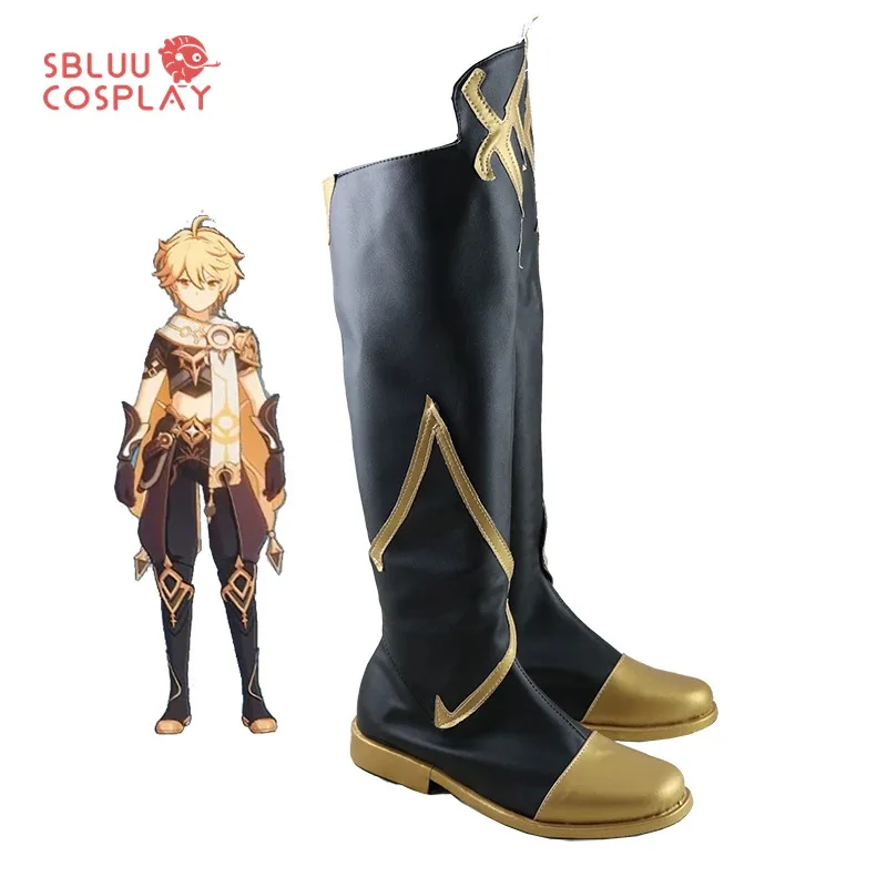

vivi 2025 Genshin Impact Traveler Aether Cosplay Shoes Kong Custom Made Boots