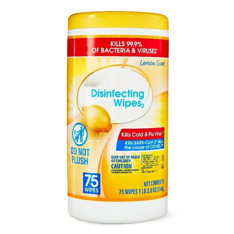 

Lemon Scent Disinfecting Wipes, 1 Lbs, 5.5 oz, 75 Count