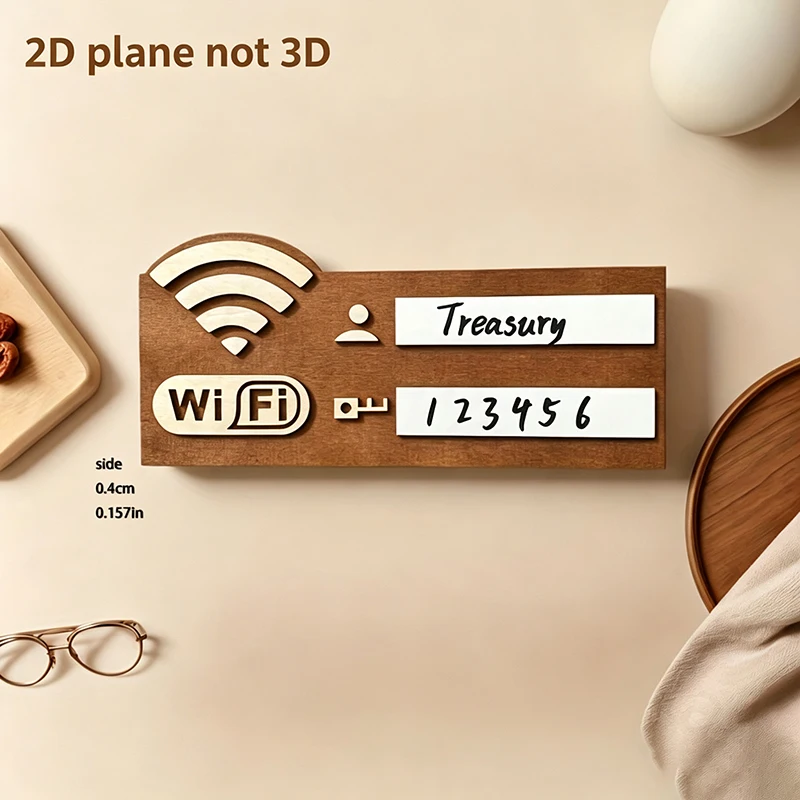 Multi-purpose Home Decor Accessory Rustic Wooden Wifi Password Sign Vintage Wall-mounted Wireless Network Indicator Plaque