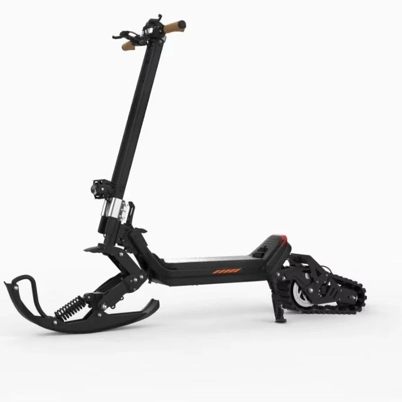 1500W 30Ah Electric Snow Scooter Foldable 3 in 1 Front Ski Rear Track Stand Up Winter Snowboard 35km Range 130kg Sled Vehicle
