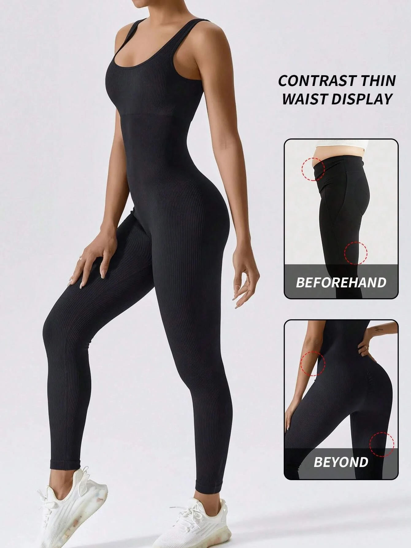 Tute da palestra con filo Sexy tute da donna Skinny elasticizzate a vita alta da donna che corrono all\'aperto moda Fitness