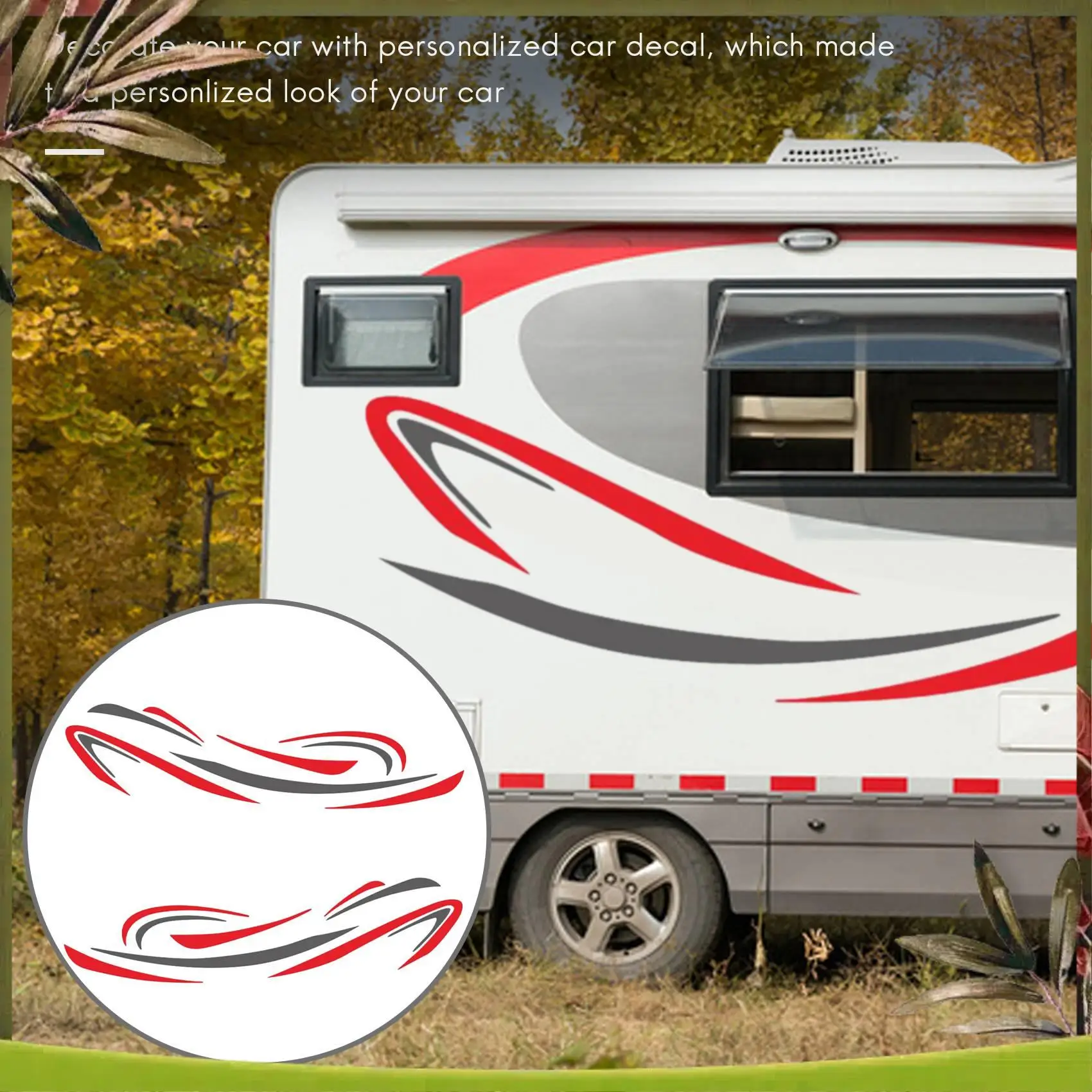 

NEW RV Motorhome Universal Body Sticker DIY Stripes Image Decal Sticker Decoration For Caravan Trailer