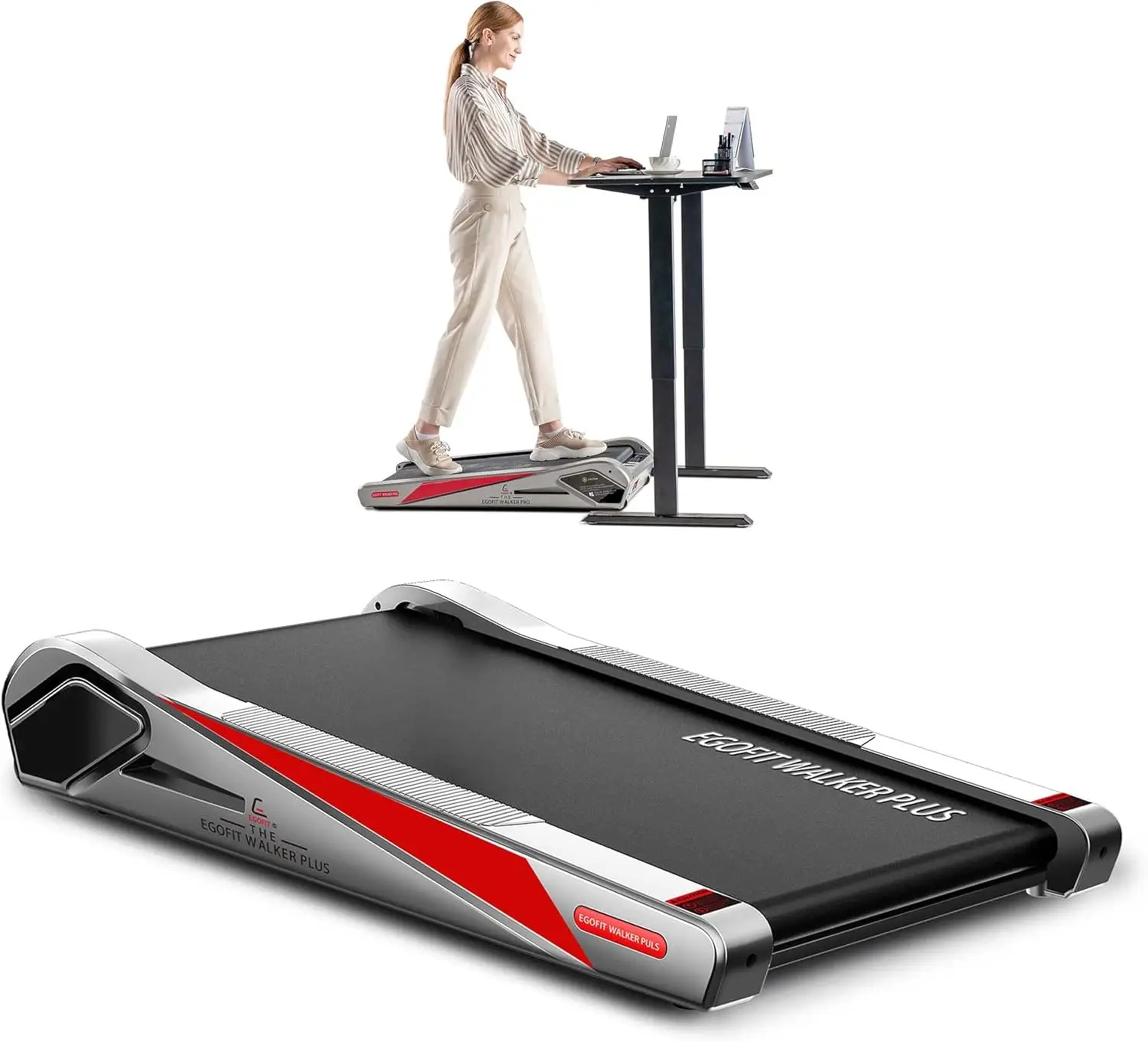 Walker Pro/Plus Smallest Under Desk Treadmill Walking Pad, Small & Compact Walking Treadmill with Fixed 5% Incline to Fit Desk P