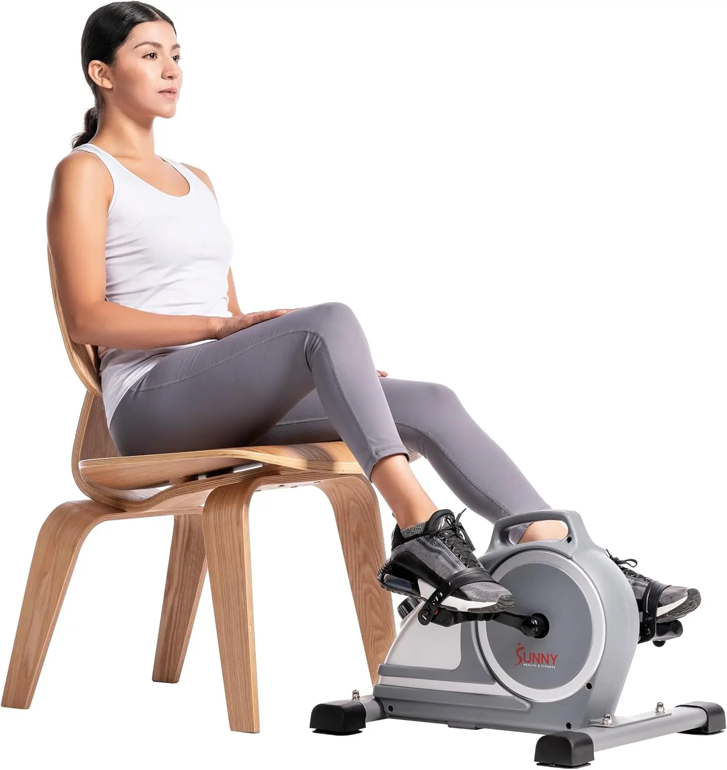 Sunny Health & Fitness Dual Function Under-Desk Bike Trainer, Mini Exercise Machine for Senior Training, Arm/Leg Cardio Cycle Wo