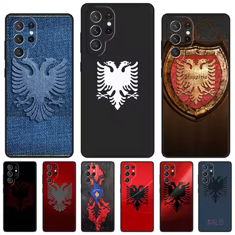 Albania Albanians Flag phone case For Samsung Galaxy S24 S23 S22 Ultra Note 10 20 Plus S8 S9 S10 S20 S21 FE Cover