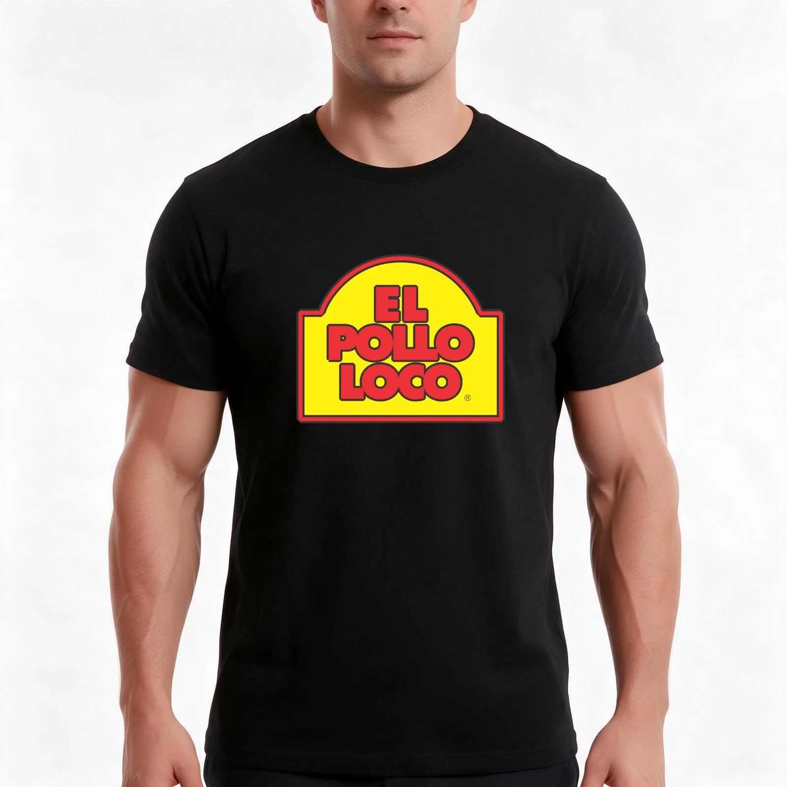 el pollo loco T-Shirt, Summer Casual Cotton Tee, Oversized Streetwear Tops, Vintage Graphic Print, Loose Fit Short Sleeve