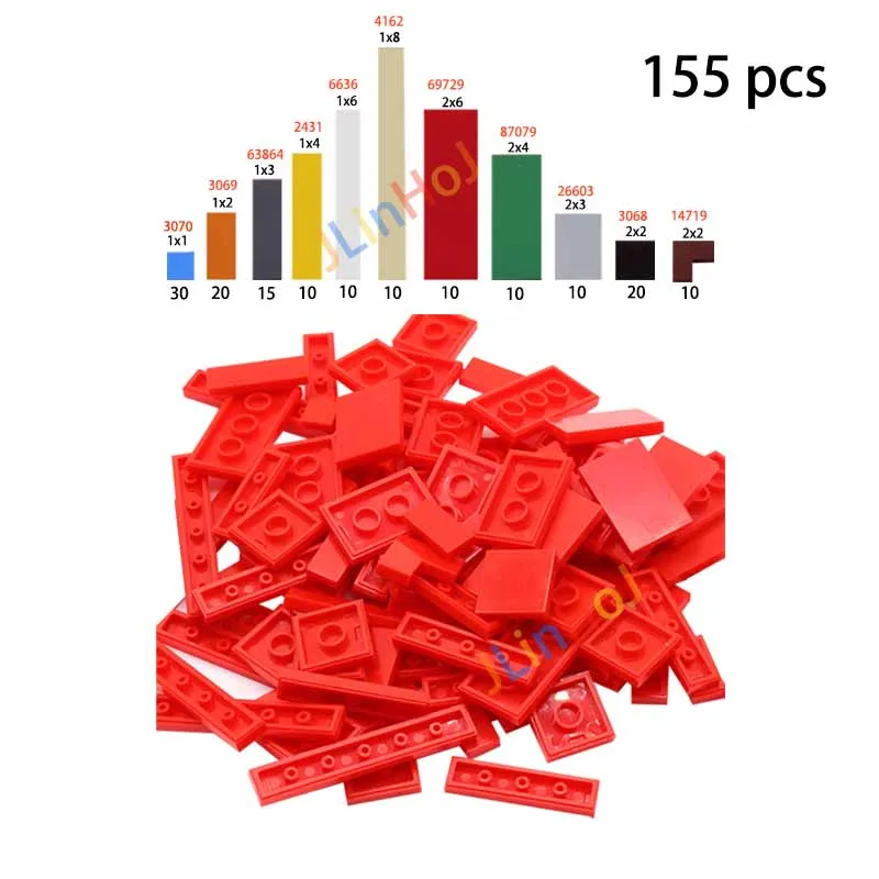 155PCS DIY155PCS2431 3068 model smooth thin building block toy accessories bulk puzzle children's toys