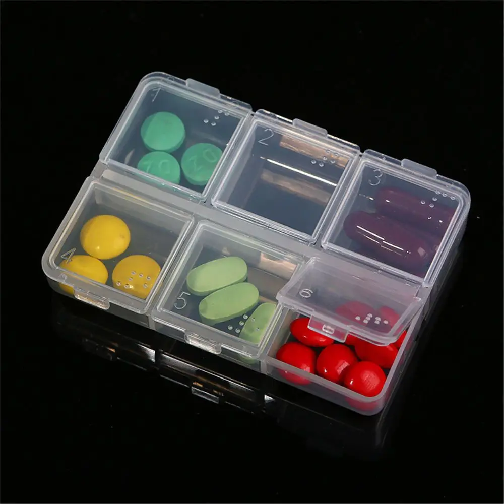 Home Braille Case Tablet Container Medicine Holder Pill Boxes 6-day