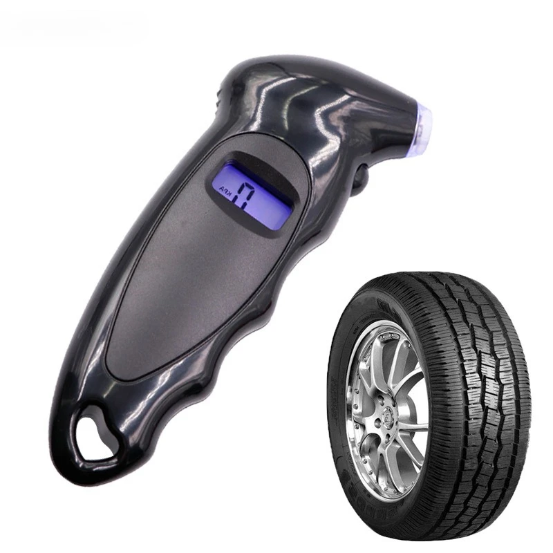 Portable Car Mini Digital Tire Gauge Mini Motorcycle Bike Tire Diagnostic Tool LCD Display Tire Pressure Tool Gauge PSI Kpa