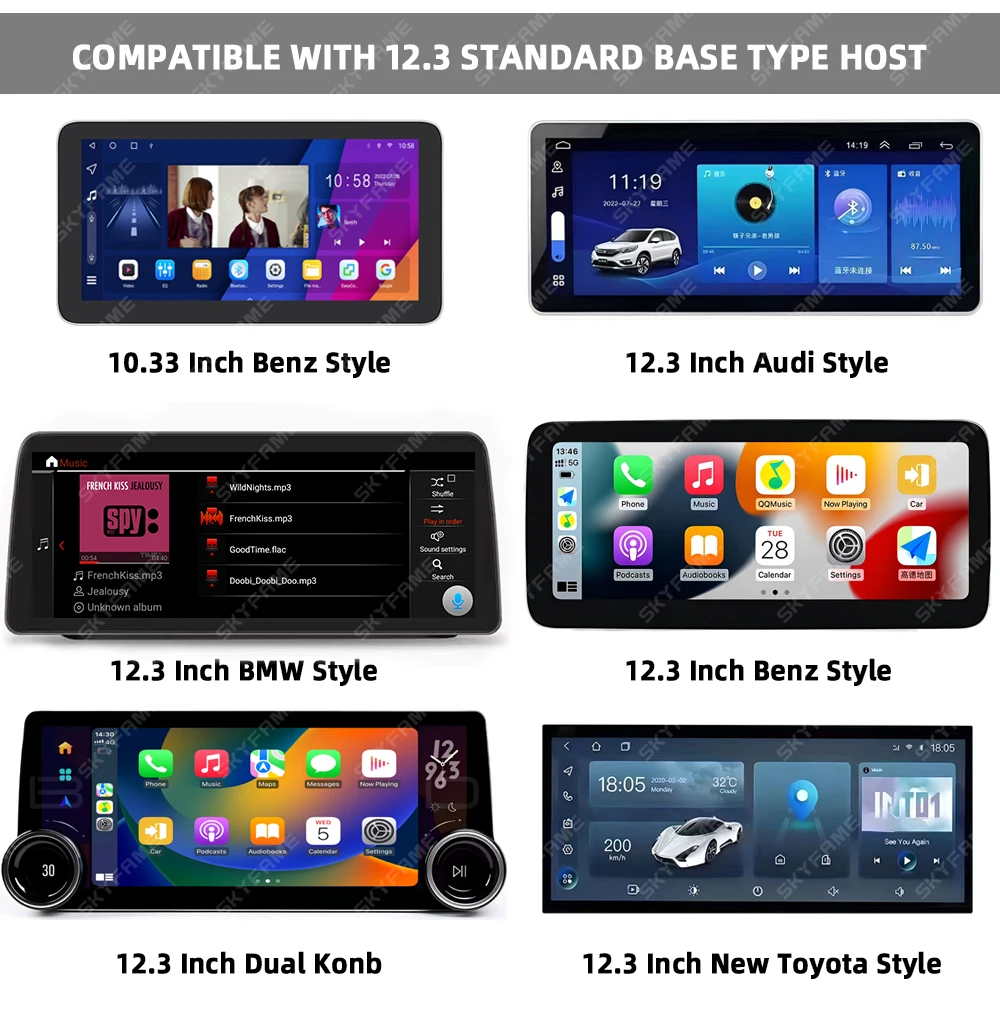 SKYFAME 12,3-дюймовый автомобильный рамочный адаптер, декодер Canbus Box, Android радиоприемник, комплект панели для BMW 5 серии G30/G38