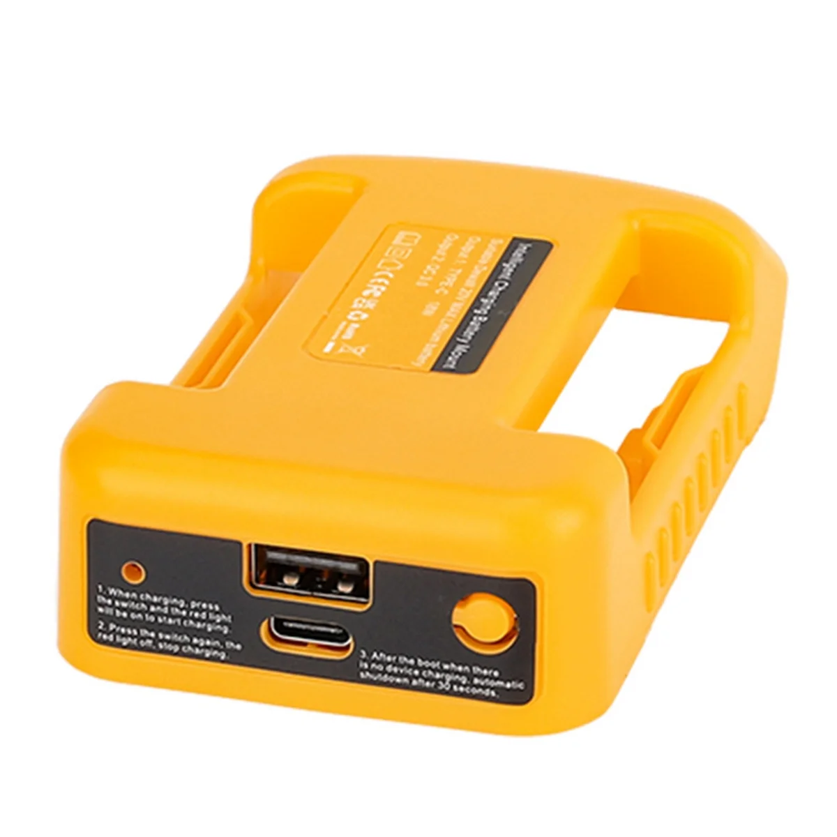 USB Charger Adapter for Dewalt 18V 20V Li-Ion Battery with USB and Type-C Fast Charging DCB200 DCB205 (Without Battery)