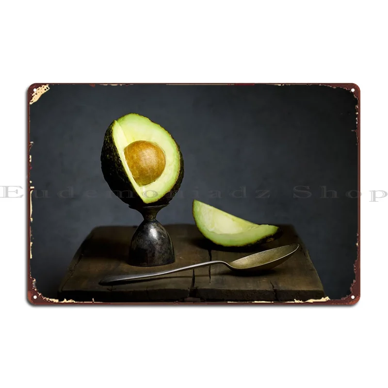 Ripe Avocado Still Life Metal Plaque Vintage Wall Mural Character Kitchen Create Tin Sign Poster