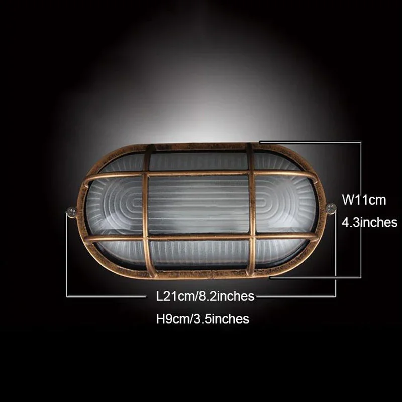 E27 Ретро Влагостойкий Взрывозащищенный Наружный Настенный Светильник Винтаж Водонепроницаемый AC85-265V Потолочный Светильник Наружное Настенное И