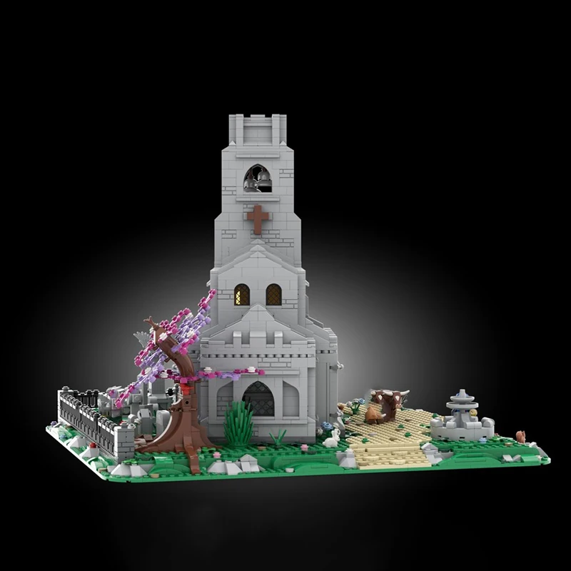 Moc Building Blocks Medieval Church Technology Modular Bricks Model  Gifts Christmas Toys DIY Sets Assembly