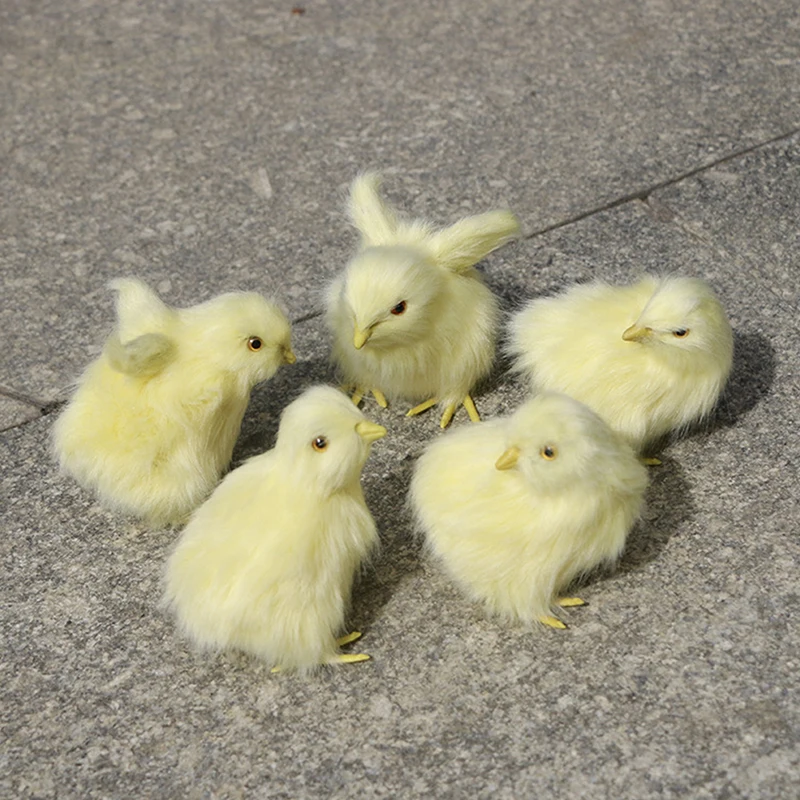 Realistic Furry Animal Doll Simulation Chick Soft Plush Toy Children Cognition Chicken Model Sound Chicken Easter Gift Kids Toys