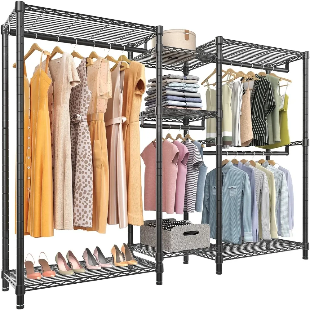 VIPEK V6 Wire Garment Rack Heavy Duty Clothes Rack Metal with Shelves, Freestanding Portable Wardrobe Closet Rack for Hanging