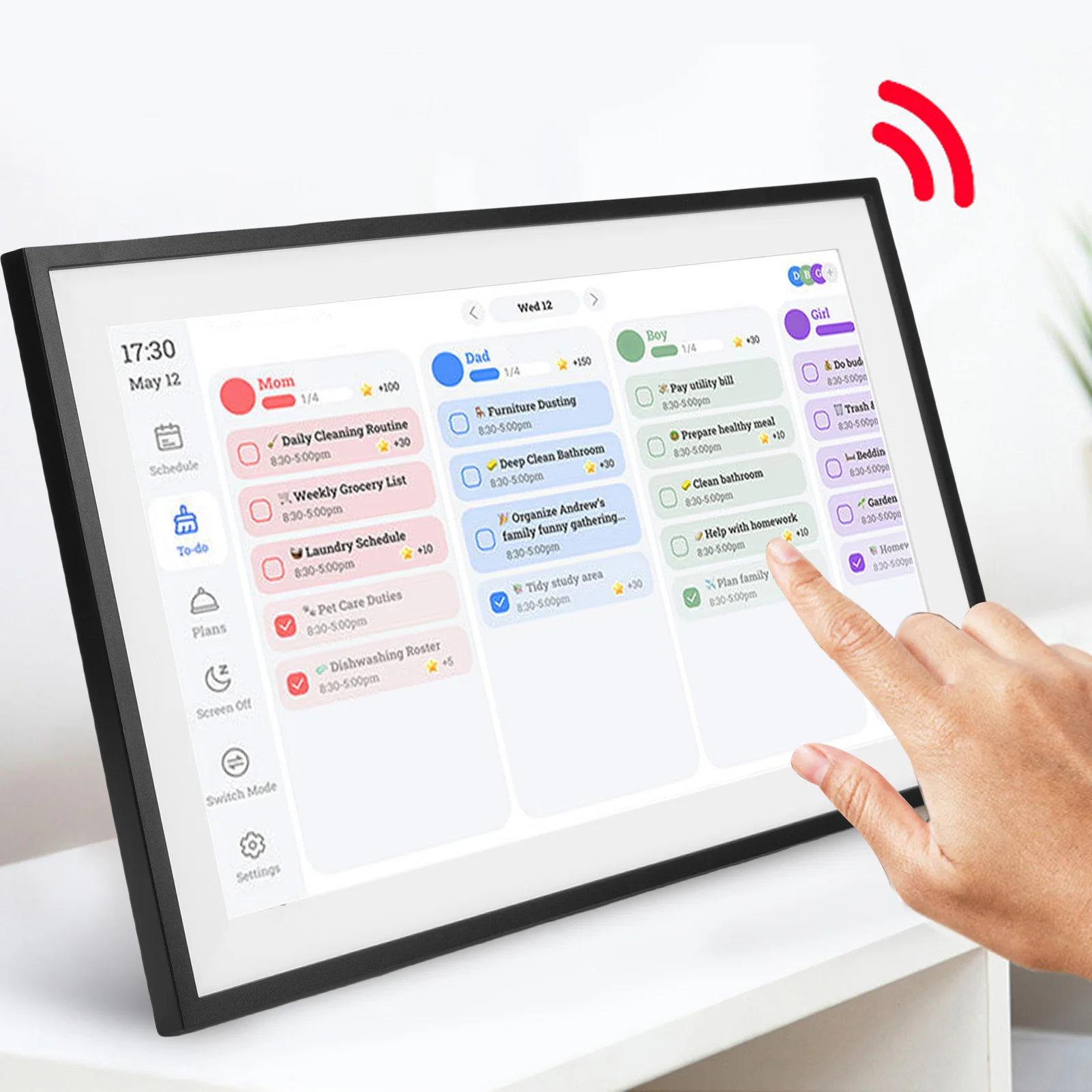 

15.6 Inch Digital Smart Calendar Touchscreen HD WiFi Family Calendar Planner Digital Picture Frame with APP for Android 9.0
