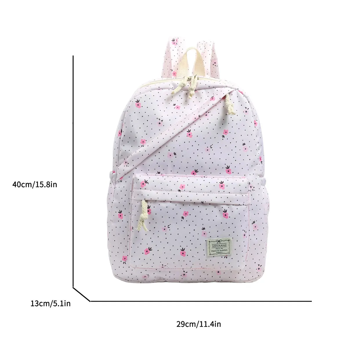 Ultra Light Big Volume Polka Dot Floral Girls Backpack Multi-purpose Daily Backpack for Middle  High Students Outdoor Campus