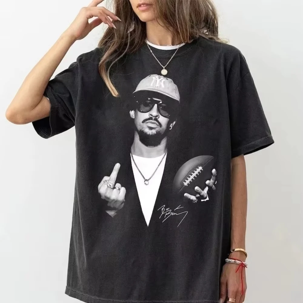 Hot Sale Bad Bunny 2026 Rugby Show Poster Graphic Print T-shirt Men Women Loose Casual Oversize O-neck Cotton Top Summer New Tee