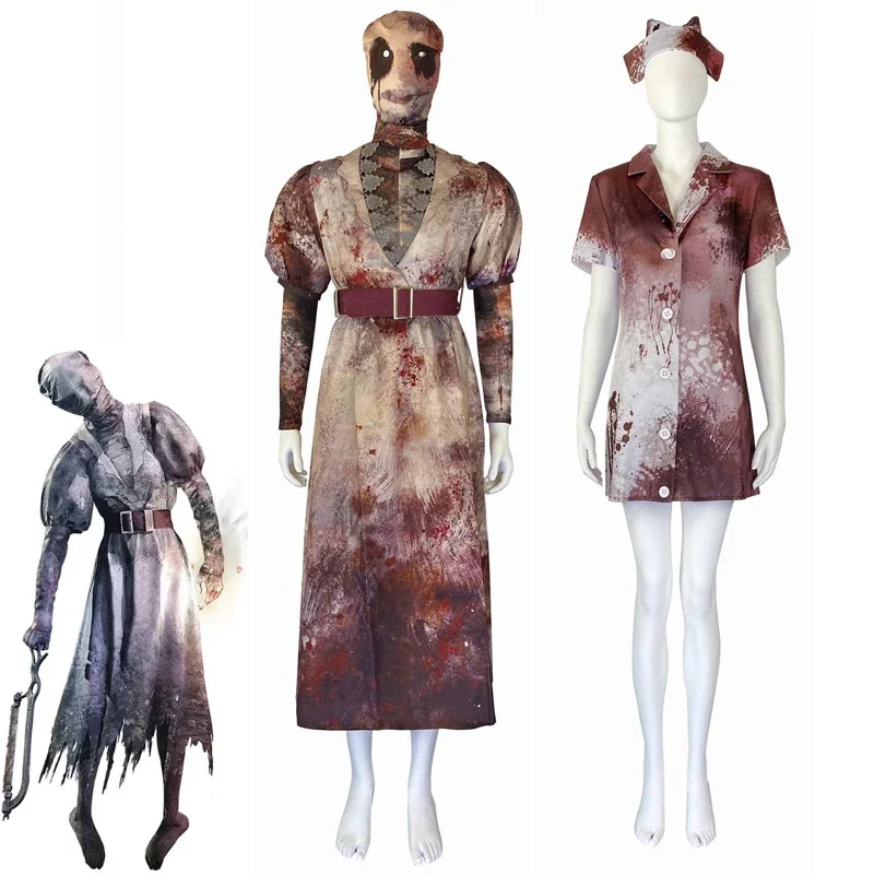 Dead zombie daylight cosplay costume dress headgear hat girl Nurse killer uniform Halloween carnival accessories set