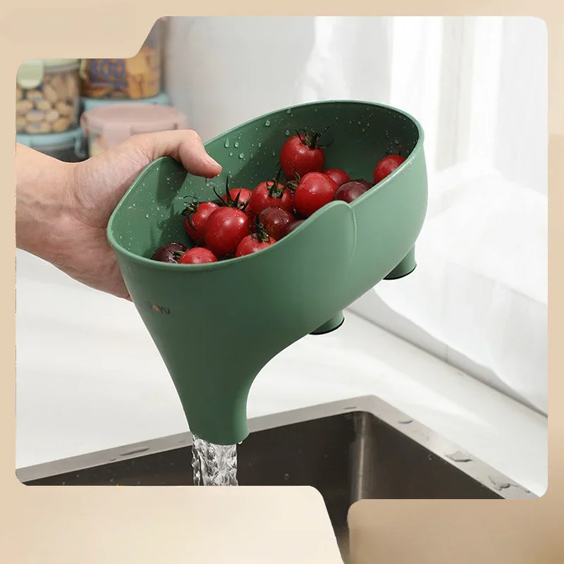 Elephant Drain Baskets Multi-purpose Kitchen Storage Drains Basket Household Fruit and Vegetable Basket Plastic DrainBaskets