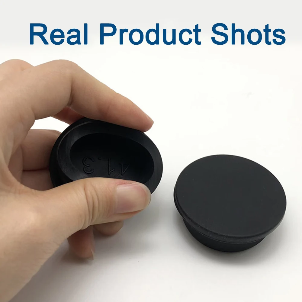15.5-34.8mm Black Snap-on Silicone Rubber Conical Plug Round Hole Stopper Heat Resistant Pipe Blanking Sealing End Cap 1-10Pcs