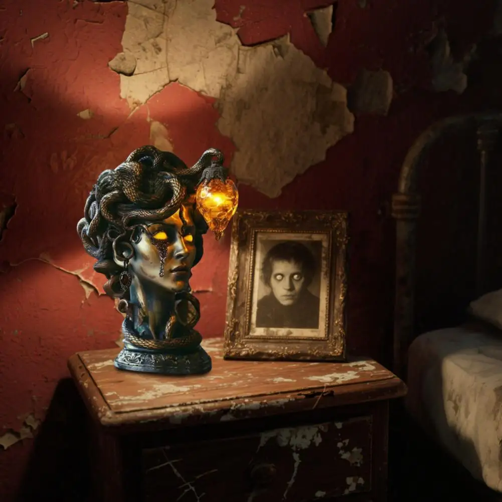 Zestaw lamp biurkowych LED z motywem Gorgon Retro Mythology, lampka nocna do sypialni, dekoracyjne siostry, kolekcja, oświetlenie stołu