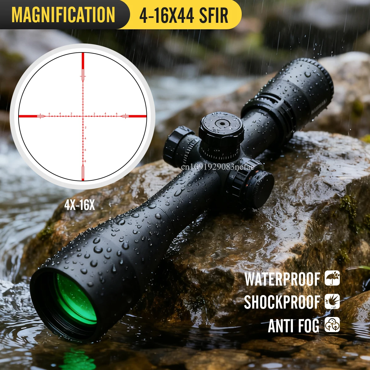 

4-16x44 SFIR Red Green Reflex Illumination Rifle Scopes with Lock System 30mm Pipe Diameter Adjustableparallax Nitrogen Charging