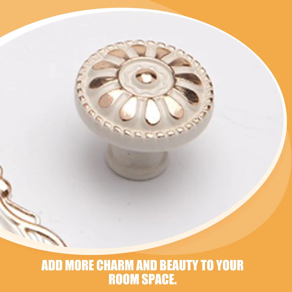 

2Pcs European Style Cabinet Handle Drawer Knob Big Head Zinc Alloy Small for Cabinets Dresser Wardrobe Kitchen Bedroom Furniture