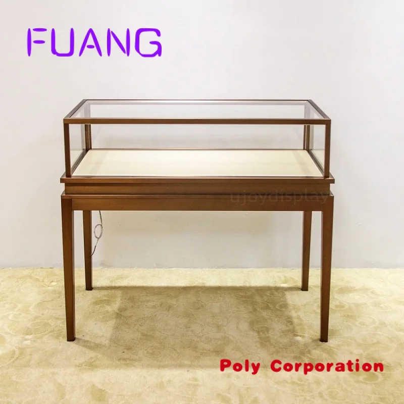 Vitrine de Luxe en Acier Inoxydable et Verre pour Bijoux