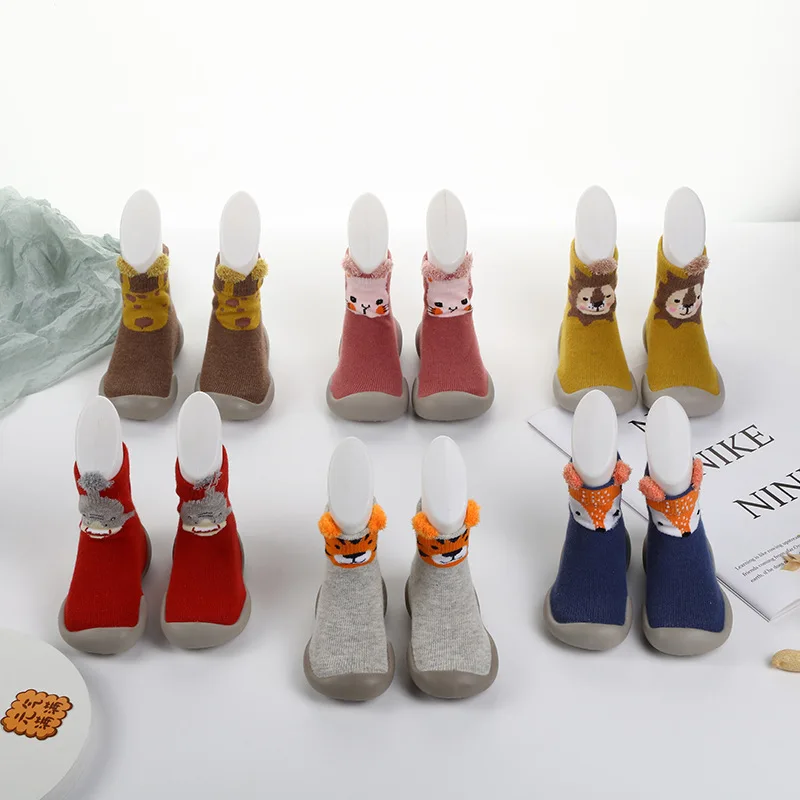 Baby Toddler Shoes Baby  Shoes Non-slip Fox Tiger  Thickening Shoes Sock Floor Shoes Foot Socks Animal Style