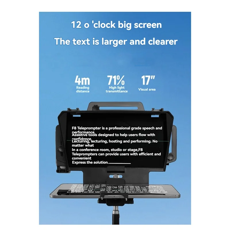

AP-F8 Universal Teleprompter For Tablets Laptops Smartphones Cameras For Live Streaming And Recording With Large Screen