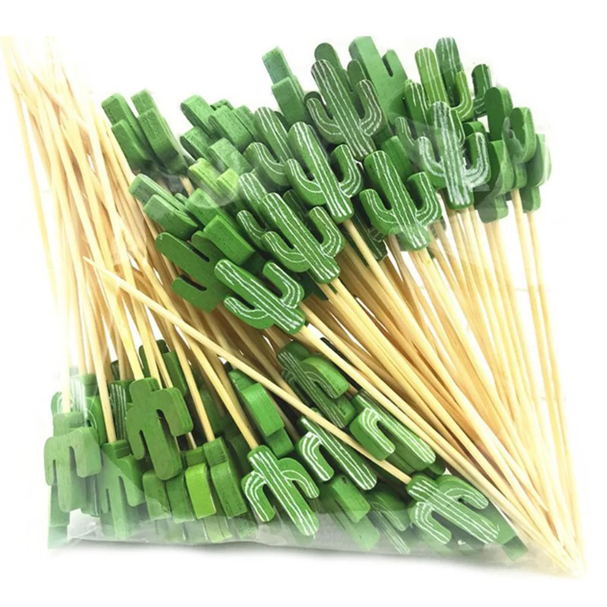 

High-quality 100Pcs Disposable Bamboo Picks Food Fruit Cocktail Toothpicks Handmade Toothpicks Picnic Supplies Decoration B