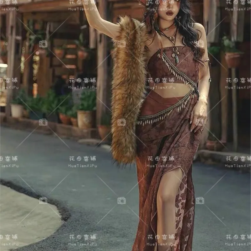 High Quality |New tribal ethnic wind Western region goddess exotic travel photo costume