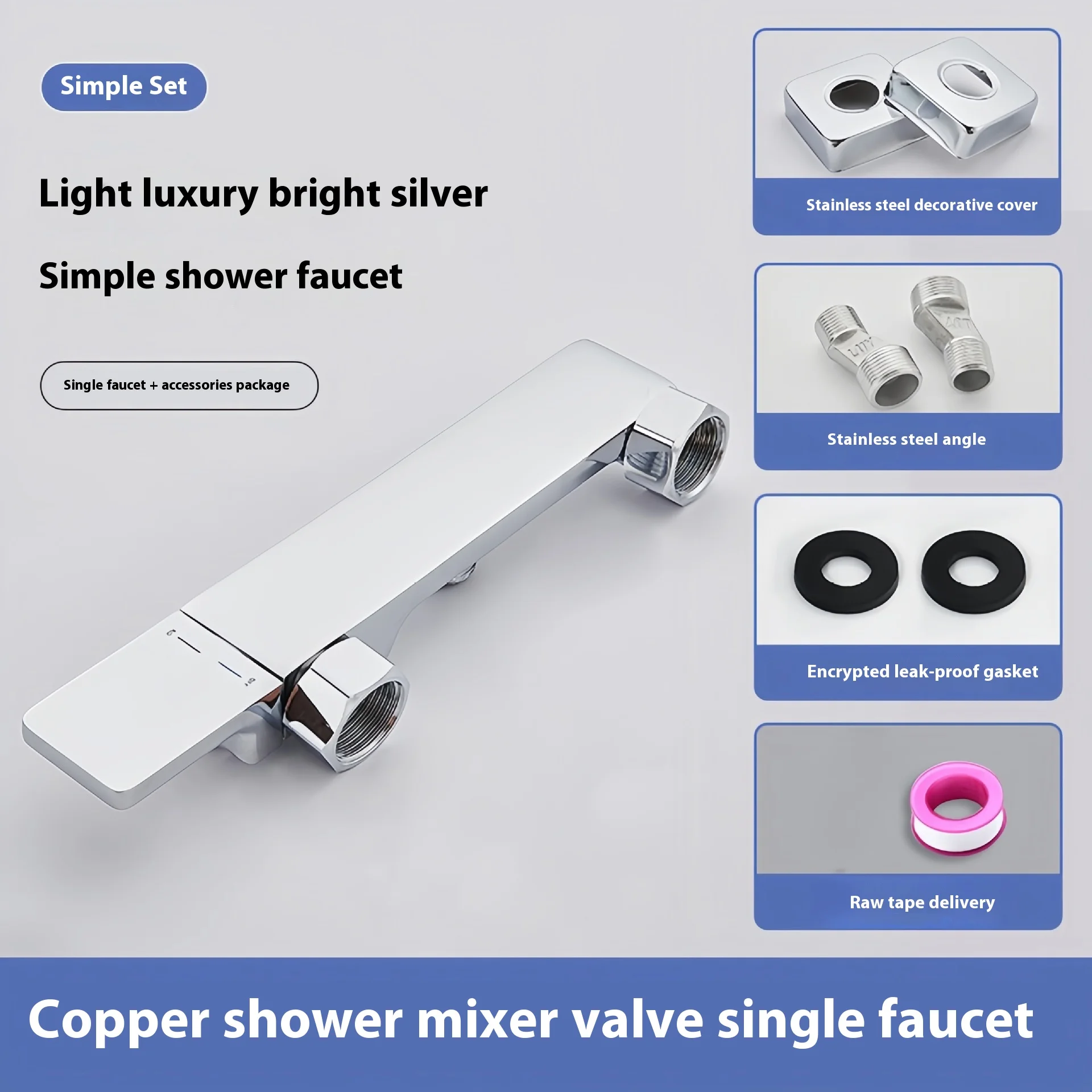 

Solid Brass Shower Mixing Valve Faucet - Hot/Cold High Pressure Fixture w/ Easy Install & Boosted Flow, Shower System