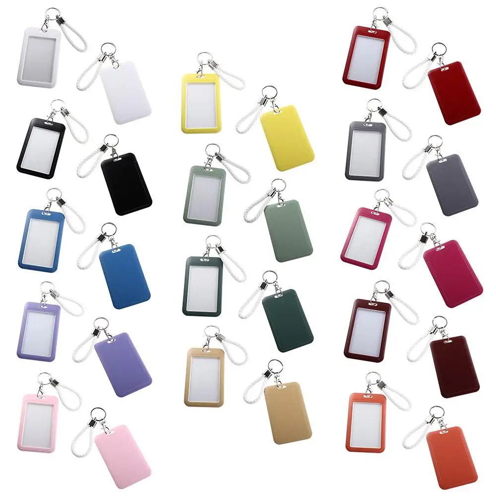 Women Men Student Key Chain Keyring Credit Card Work Card Bus Card Cover ID Card Protective Badge Holders ID Card Holders