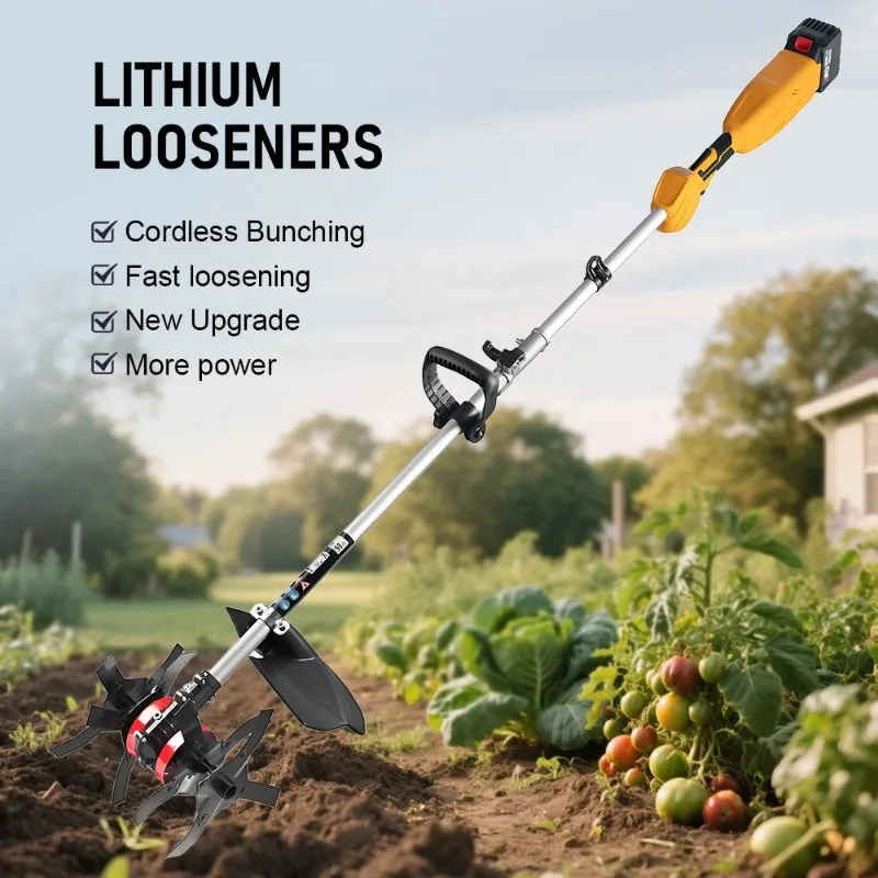 Handheld Looseners Garden Mini Rotary Cultivator Lithium-ion Rotary Tiller Electric Cultivator Deep Pine Rotary Tiller