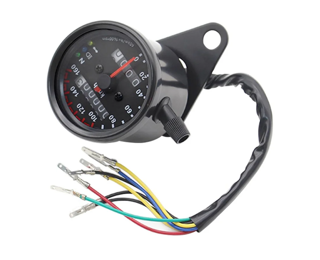 Mini speedometer Km/h indicator lights for Harley Honda Suzuki Yamaha Chopper Custom