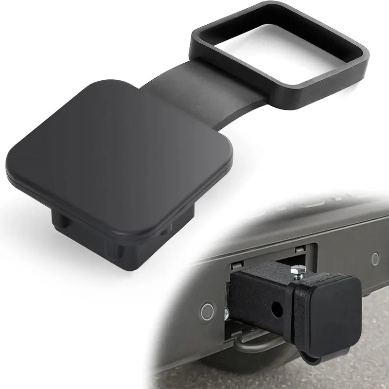 Trailer Plug Tube Cap Protector Waterproof Trailer Hitch Cover Dustproof 2 Inch Receiver Car Square Plug Trailer Hitch Cover