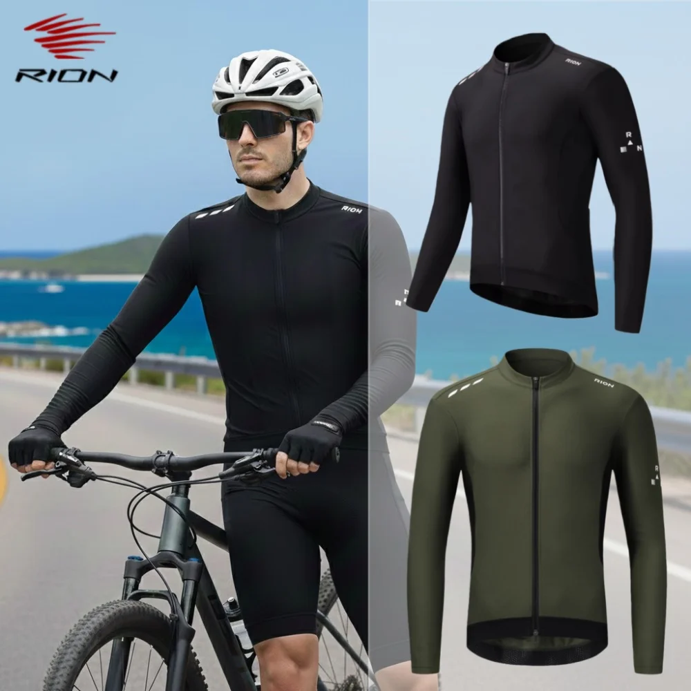 

RION Men's Cycling Jerseys Long Sleeves MTB Jersey Bike Shirts UPF 50+ Road Riding Team Uniform Bicycle Clothing Outdoors Sports