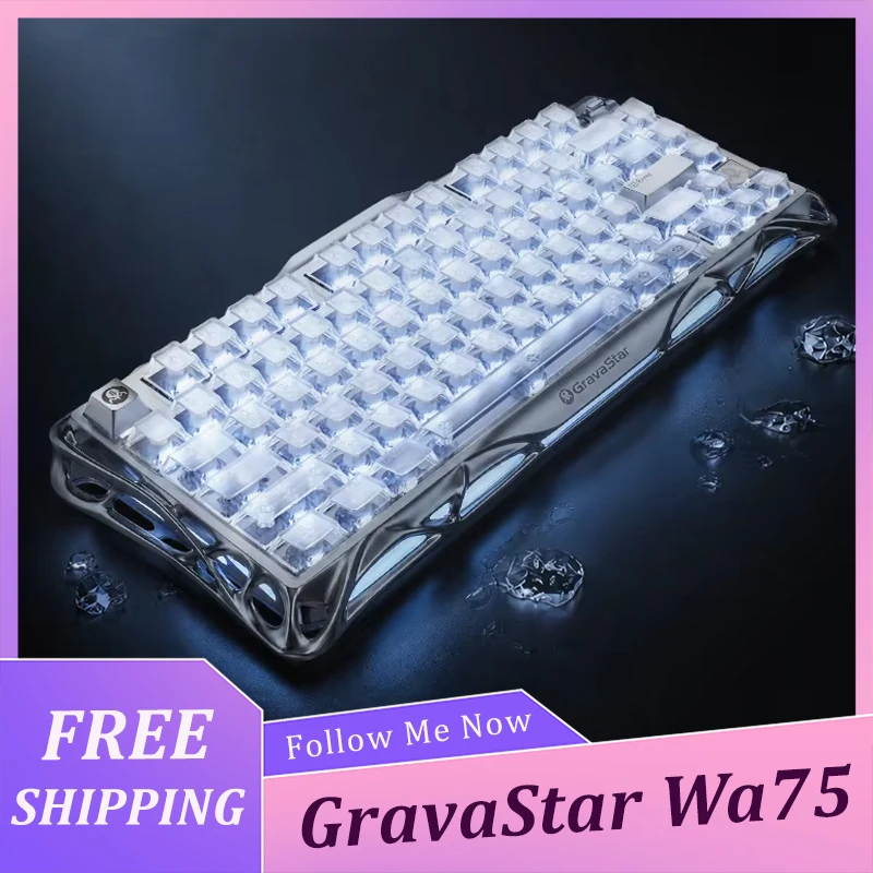 GravaStar Wa75 Gintama Magnetic Switch Gaming Keyboard RGB Backlight Hot Swap Low Delay VALORANT Esports E-sports Keyboard Gifts