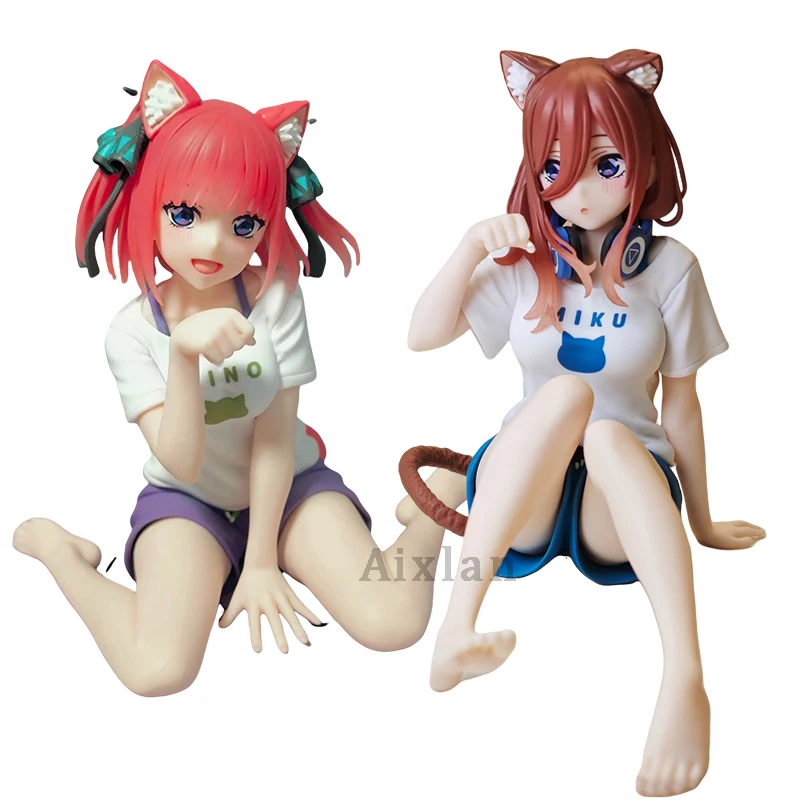 Aixlan The Quintessential Quintuplets Figure Nakano Miku 10cm Cat PVC Action Figure Amine Christmas Gift Collectible Figurine