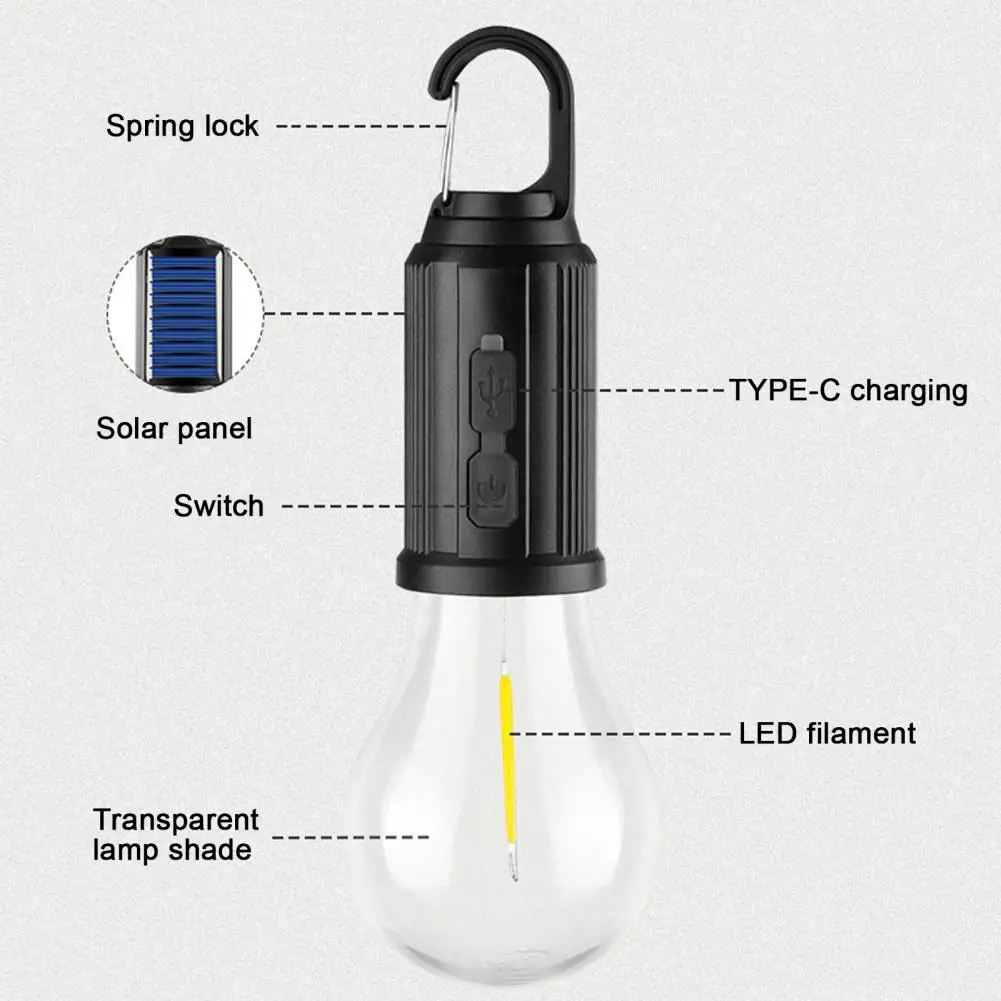 Energy-efficient Camping Light Portable Led Camping Light Super Bright Solar Lantern for Emergency Waterproof Rechargeable Tent