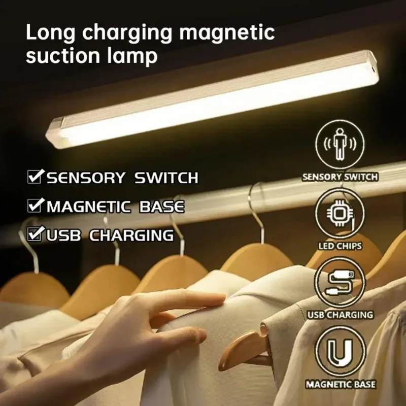 ضوء ليلي LED بمستشعر حركة، إضاءة خزانة لاسلكية قابلة لإعادة الشحن عبر USB للمطبخ، المنزل، ديكور الغرفة، التخزين الداخلي، #3