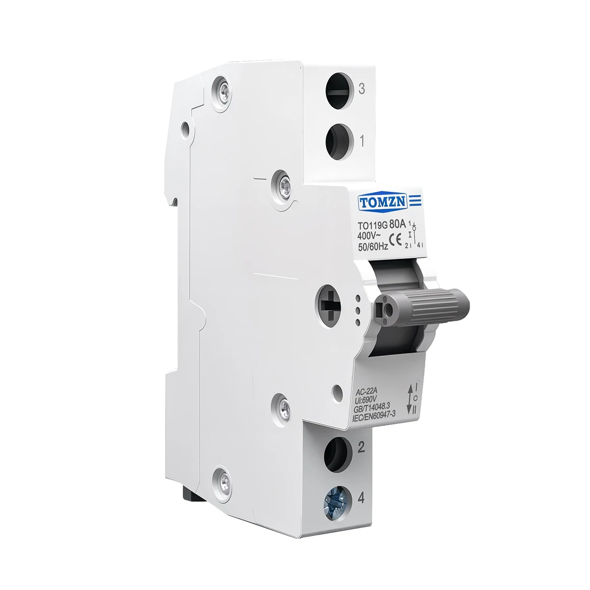TOMZN TO119G 1P 220V ~ التيار المتناوب 80A MTS المزدوج الطاقة دليل نقل عزل التعشيق قطاع دارة مفتاح تحويل قابل للفصل #5